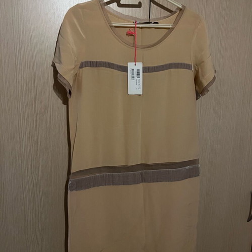 Chloe mini dress with sheer panels new with tags, beige, size S