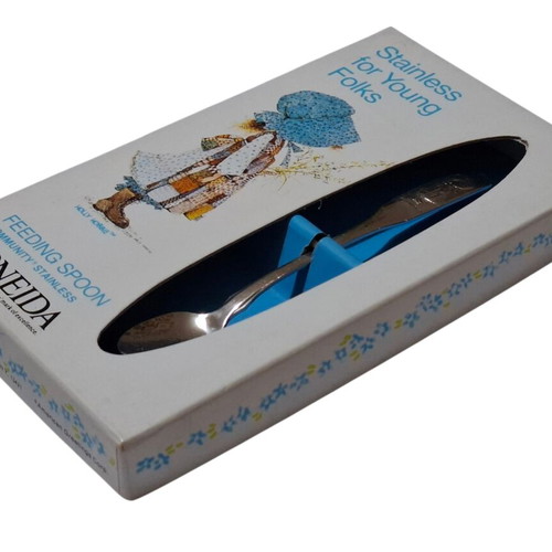 Oneida Holly Hobbie stainless feeding spoon new with collectible box