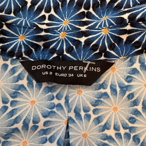 Dorothy Perkins women's dress knee length floral design size XS blue like new