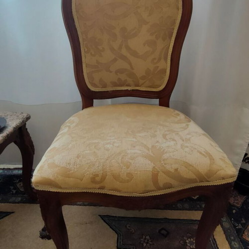 Vintage wooden dining set with 6 chairs used