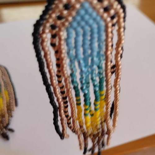 Handmade beaded tassel earrings with colorful beads new