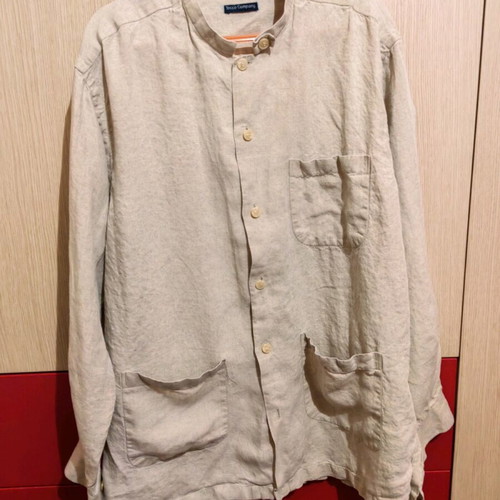 Men's linen shirt L like new, beige