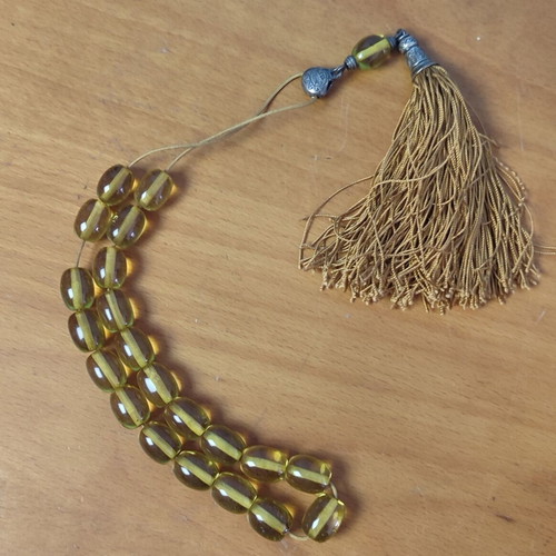 Komboloi with Natural Latin American Amber and Inclusions, Mint Condition