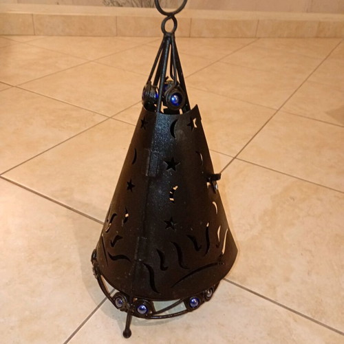 Metal hanging candlestick for outdoor use like new