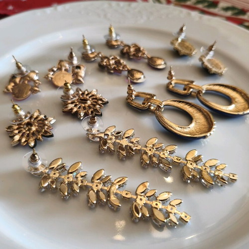 Statement earrings bundle new from gold-plated brass