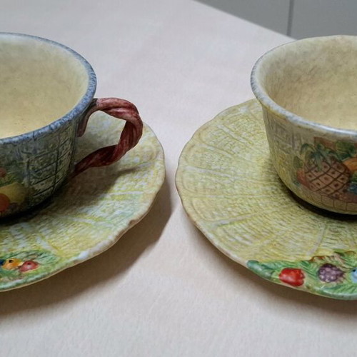 Italian handmade ceramic cups set of 2 new