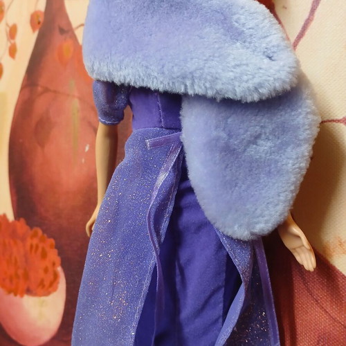Outfit Barbie Fashion Avenue used, evening dress and fur