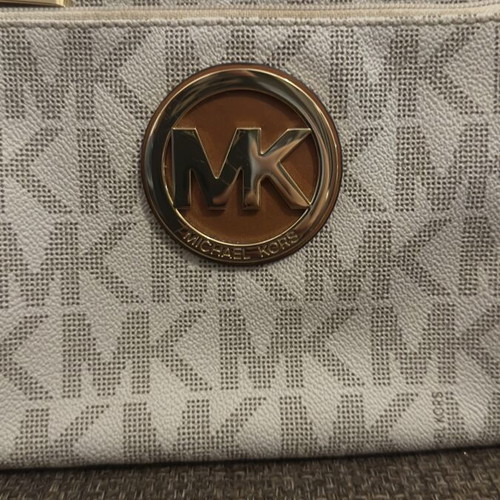 Michael Kors crossbody bag used, white and gold