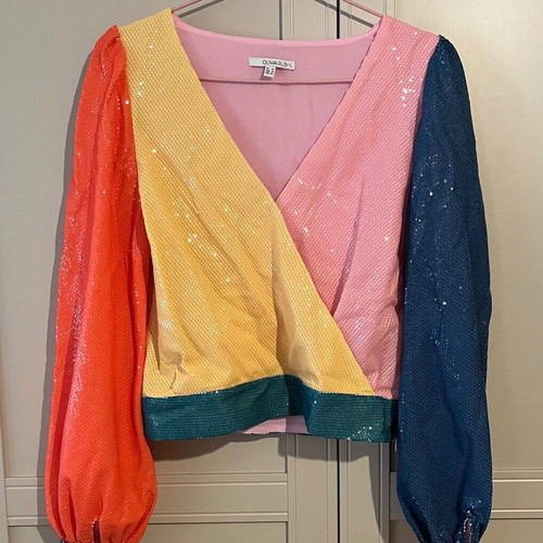 Olivia Rubin blouse multicolored with sequins new