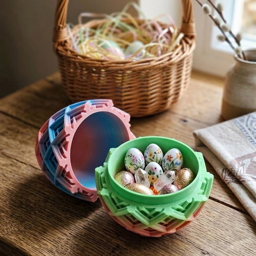 3D Printed Easter Egg Mandala New Decorative Container 15cm