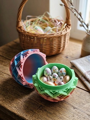 3D Printed Easter Egg Mandala New Decorative Container 15cm