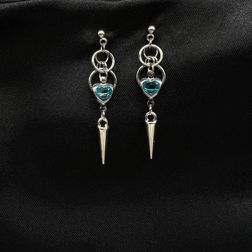Heart earrings new, silver, stainless steel