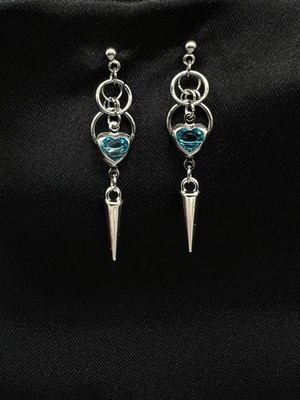 Heart earrings new, silver, stainless steel