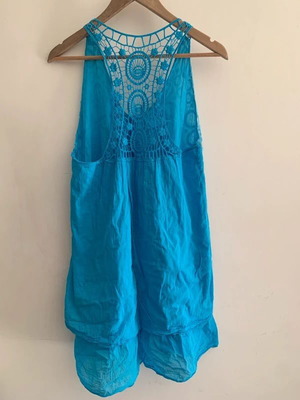 Dress M/L like new, thin lightweight fabric, blue turquoise