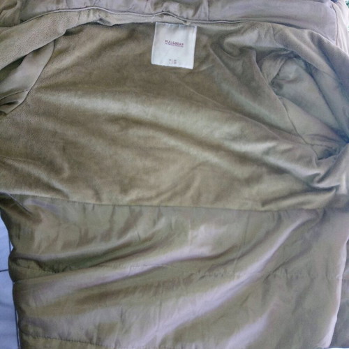 Pull & Bear parka jacket, beige, warm, removable hood, size L