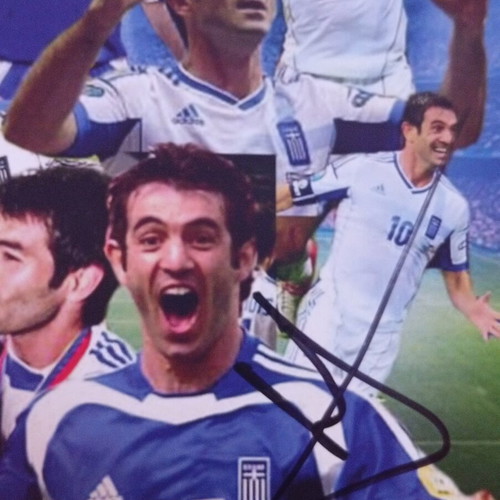 Giorgos Karagounis Euro 2004 autograph A4 size, genuine