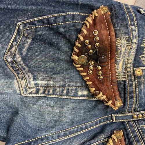 Robin’s Jeans denim pants used, handmade, blue, size 30