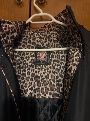 Spring jacket black with leopard print new, size M