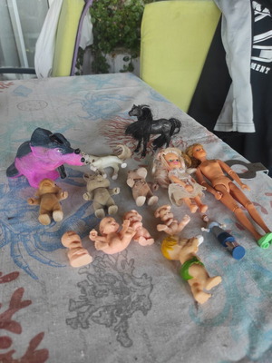 Vintage toy bundle 80-90s with collectible Macdonald's 1997 triceratops water gun