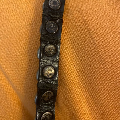 Women’s belt used with silver hearts, size 90cm, black