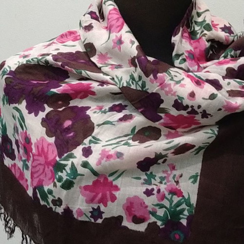 Cotton scarf with colorful patterns