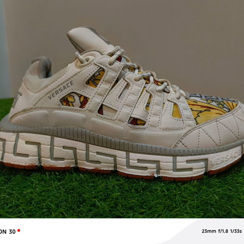 Versace Trigreca sneakers white with gold Barocco print, like new, size 45
