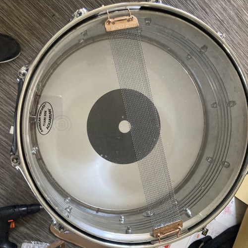 Snare drum steel custom 14x5.5 refurbished with Gibraltar throw off
