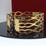 Sterling Silver 925 Gold Plated Statement Cuff Bracelet 49.3g