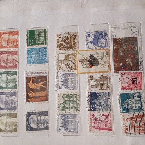 Stamps used, collection of 300+ pieces with album