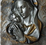 Virgin Mary image used, wooden 28×38 cm approx