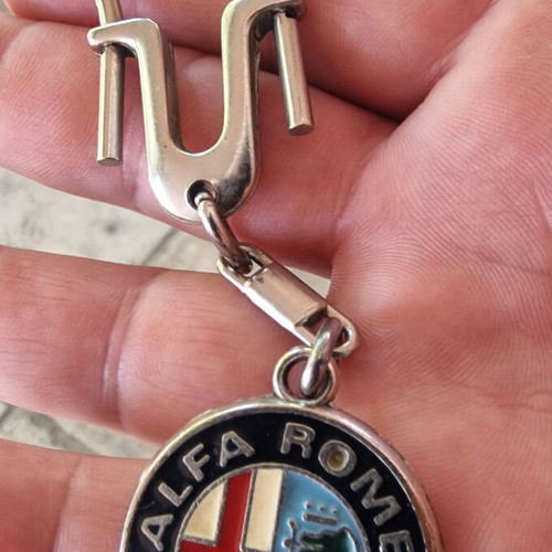 Alfa Romeo vintage keychain with enamel used
