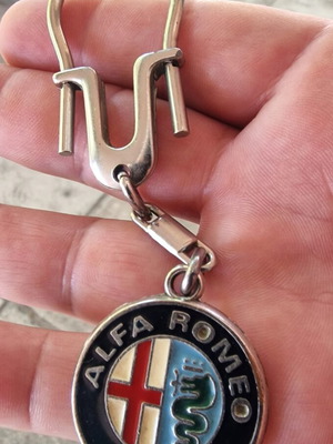 Alfa Romeo vintage keychain with enamel used