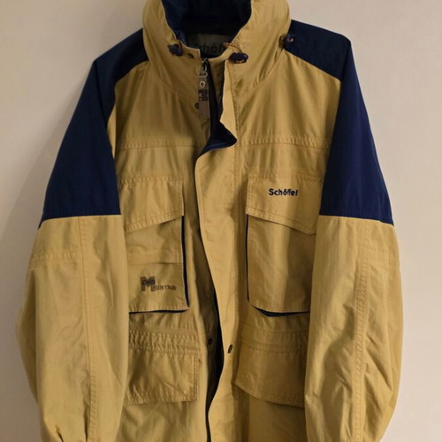 Vintage Schoffel jacket used, 90s 00s, size M/L, blue-yellow