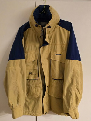 Vintage Schoffel jacket used, 90s 00s, size M/L, blue-yellow