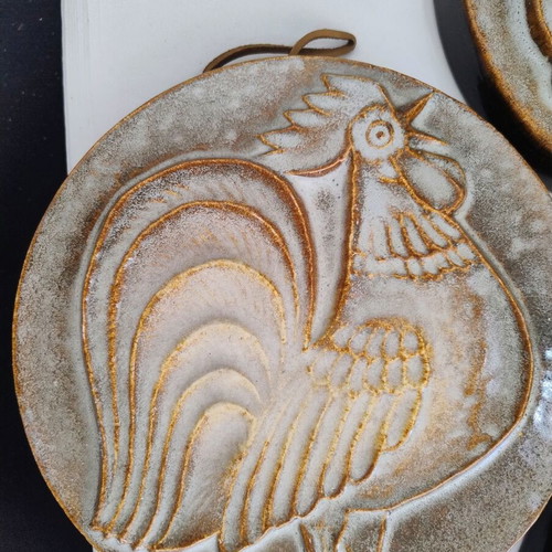 Steuler Ceramic Wall Decorations Set of 3 Vintage Mid-Century