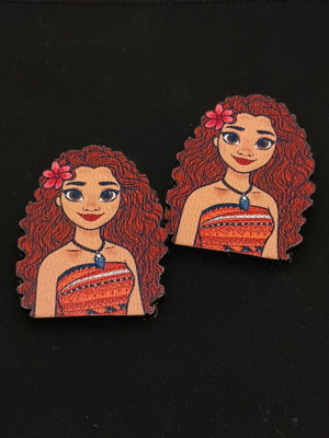 Vaiana earrings like new, wooden 5 cm, stainless steel clasp