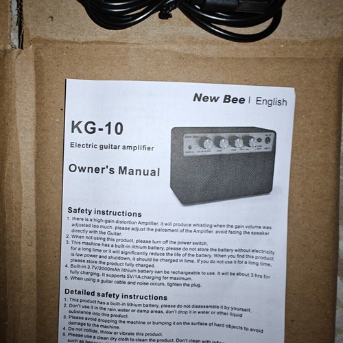 New Bee Guitar Amplifier KG-10 new, 10W, Bluetooth, USB-C