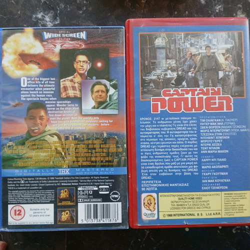 Used collectible 90's video cassettes, various themes
