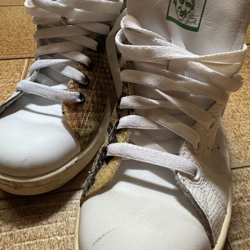 Adidas Stan Smith snake skin mid sneakers used size 39.5
