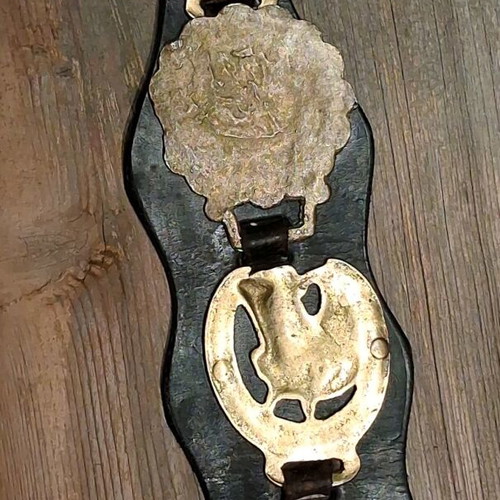 Συλλεκτικό βικτωριανό Horse Brasses σε δερμάτινο Martingale σαν καινούργιο