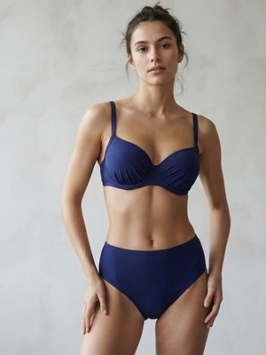 C&A Navy Blue High-Waisted Bikini Set CB12 like new