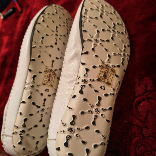 Langsley men's leather slip-on loafers white size 43 new