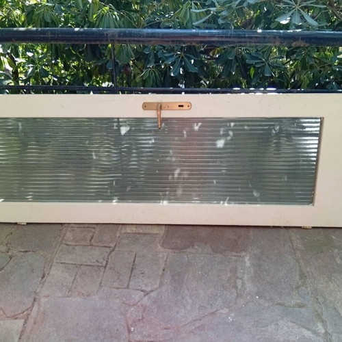 Wooden door with glass used, dimensions 63.5x195.5 cm