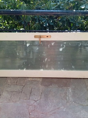 Wooden door with glass used, dimensions 63.5x195.5 cm