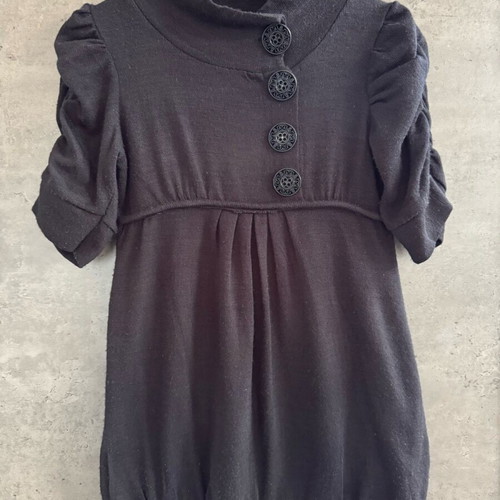 Babydoll knitted women's blouse short dress black, like new, size S