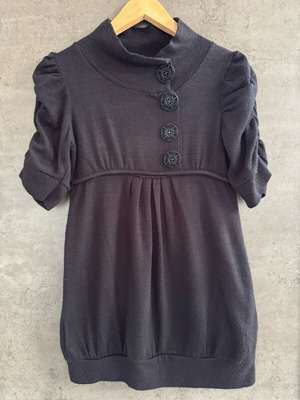 Babydoll knitted women's blouse short dress black, like new, size S