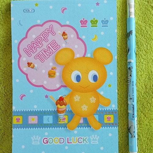 Kiky Happy Time notebook and Bensia mechanical pencil set