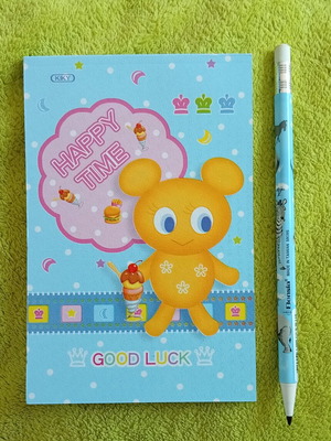 Kiky Happy Time notebook and Bensia mechanical pencil set