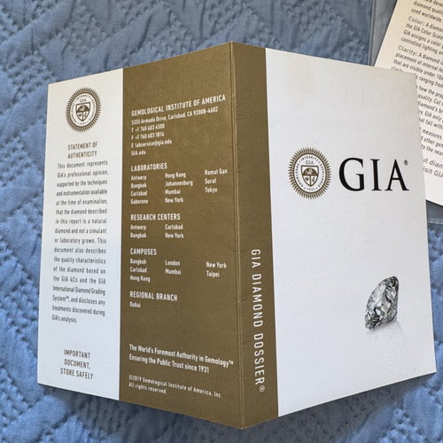 Real Diamond 0.50ct Round Brilliant with GIA Certification like new