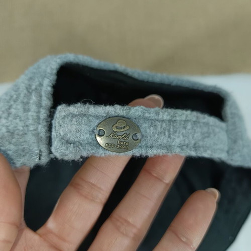 Karfil Hats baseball cap grey like new, flat wide brim